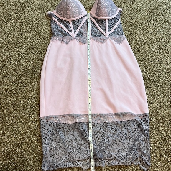 MadRag hand dyed lace bustier body con pink purple dress medium sheer cupped bra - Picture 12 of 12